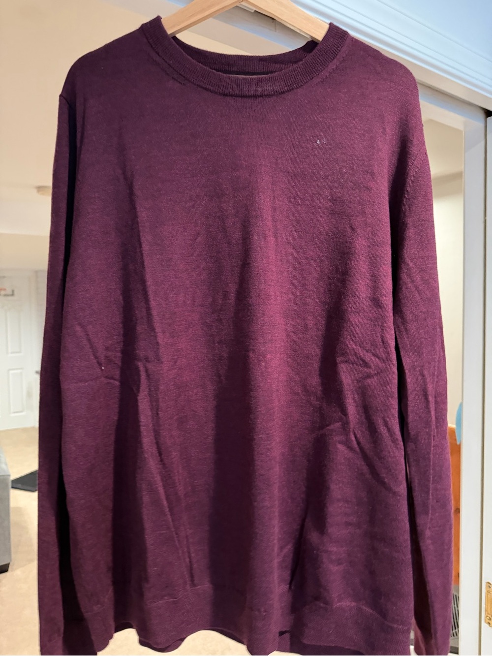 Men's Crewneck Sweater in Deep Plum - Nordstrom’s, 100% Merino Wool